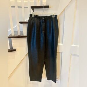 Lord & Taylor Lambskin Leather High-Waisted Pants Size 10